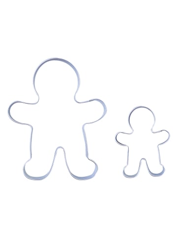 Fackelmann 2er-Set: Edelstahl-Ausstecher "Lebkuchenmann"