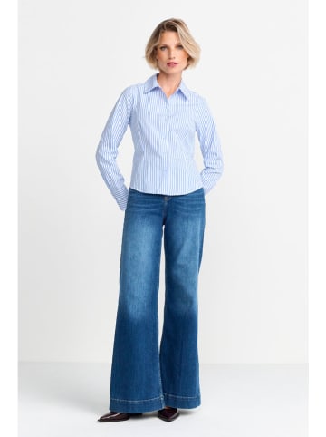 Rich&Royal Bluse in Hellblau/ Weiß