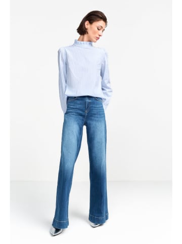 Rich & Royal Bluse in Hellblau/ Weiß