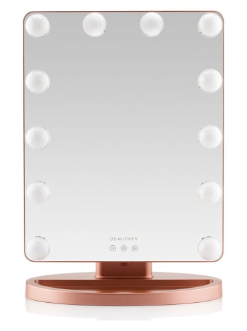 Beautifly Ledspiegel "GlamourVue'' roségoudkleurig