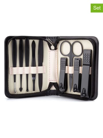 Beautifly 10-częściowy zestaw w kolorze czarnym do manicure