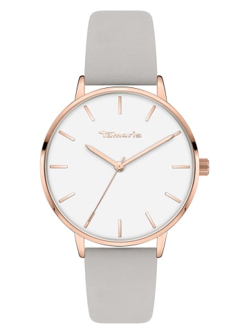 Tamaris Quarzuhr in Hellgrau/ Roségold/ Weiß