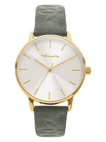 Tamaris Quarzuhr in Grau/ Gold/ Weiß