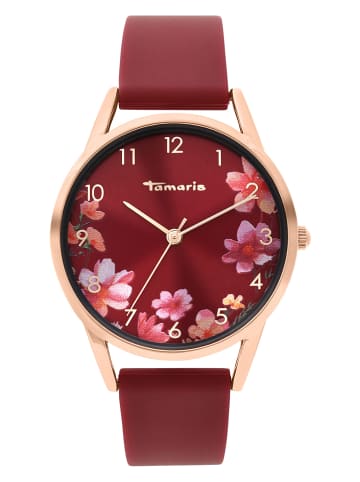 Tamaris Kwartshorloge rood/roségoudkleurig