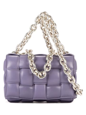 Bottega Veneta Skórzana torebka w kolorze fioletowym - 24 x 18 x 8 cm