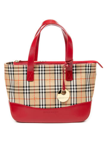 Burberry Torebka w kolorze czerwono-beżowym - 24 x 18 x 9 cm