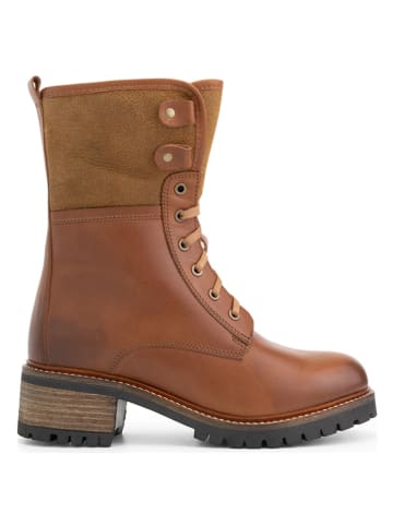 mysa Skórzane botki "Daisy" w kolorze brązowym