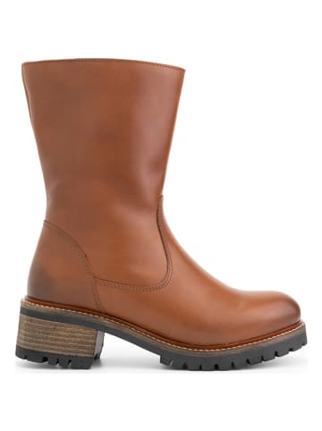 mysa Skórzane botki "Delphine" w kolorze jasnobrązowym