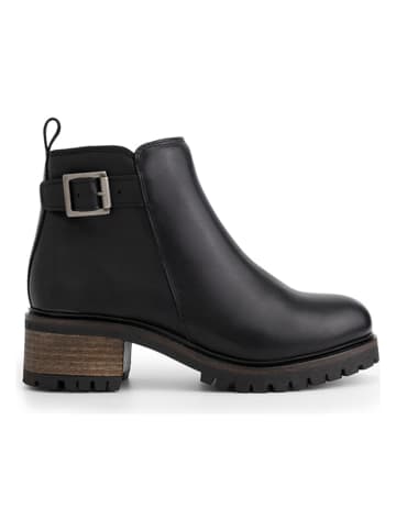 mysa Skórzane botki "Myrtia" w kolorze czarnym