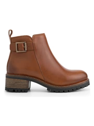 mysa Skórzane botki "Myrtia" w kolorze jasnobrązowym