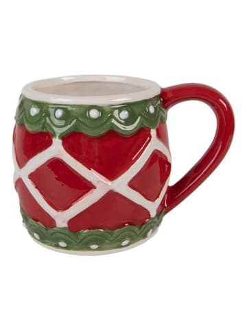 Clayre & Eef Tasse in Rot/ Weiß/ Grün - 375 ml