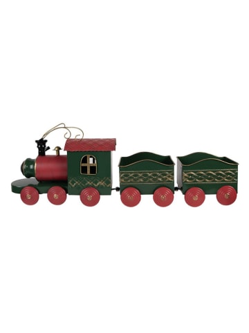 Clayre & Eef Deco-object "Trein" groen/rood - (L)65 cm
