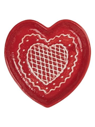 Clayre & Eef Servierteller in Rot/ Weiß - (L)17 x (B)17 cm