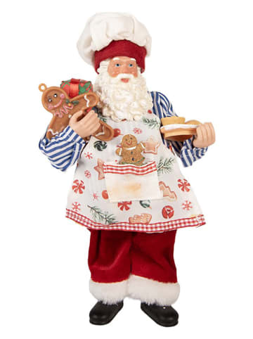 Clayre & Eef Decofiguur "Kerstboom" rood/blauw - (H)26 cm