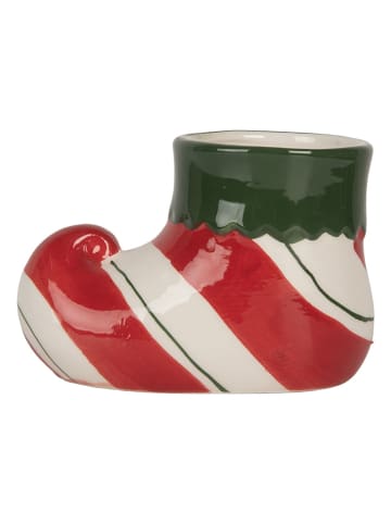 Clayre & Eef Bloempot rood/wit/groen - (B)15 x (H)10 cm
