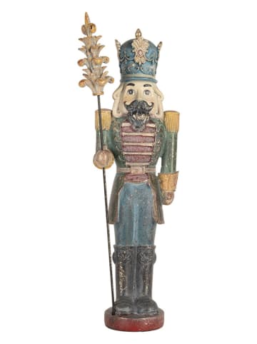 Clayre & Eef Decofiguur "Notenkraker" lichtblauw/groen - (H)38 cm