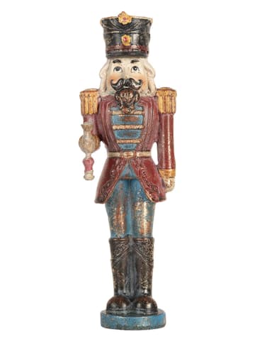 Clayre & Eef Decofiguur "Notenkraker" rood/lichtblauw - (H)21 cm