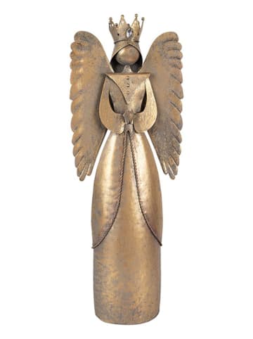 Clayre & Eef Decofiguur "Engel" goudkleurig - (H)46 cm
