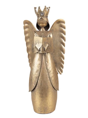 Clayre & Eef Decofiguur "Engel" goudkleurig - (H)39 cm