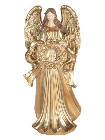 Clayre & Eef Decofiguur "Engel" goudkleurig - (H)35 cm