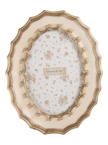 Clayre & Eef Ramka w kolorze złoto-kremowym na zdjęcia - 16 x 21 cm