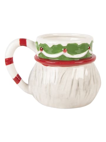 Clayre & Eef Kubek w kolorze kremowo-biało-czerwonym - 550 ml