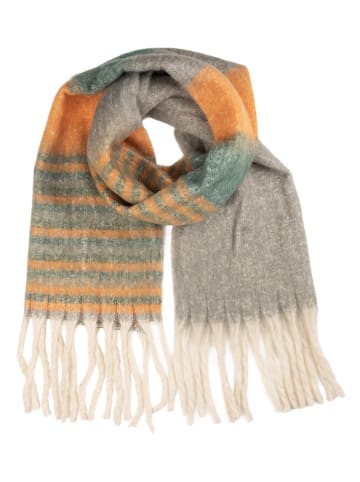 Clayre & Eef Sjaal grijs/oranje - (L)180 x (B)50 cm