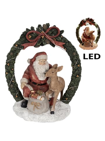 Clayre & Eef Dekoracja LED w kolorze czerwono-zielonym - 19 x 23 cm