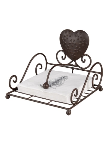 Clayre & Eef 2-delige set: servetten wit/grijs - 2x 20 stuks