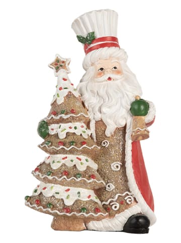 Clayre & Eef Decofiguur "Kerstman" rood/lichtbruin - (H)25 cm