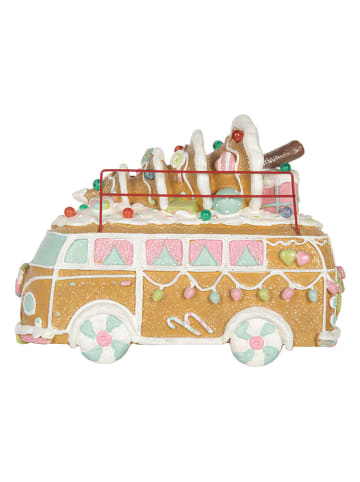 Clayre & Eef Dekoracja LED w kolorze jasnobrązowo-jasnoróżowo-miętowym - 31 x 23 cm