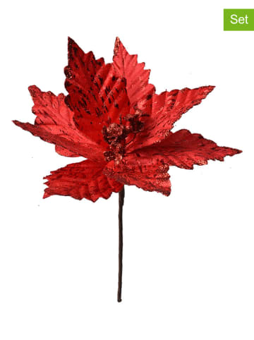 Clayre & Eef 2-delige set: decotakken rood - (H)27 x Ø 23 cm