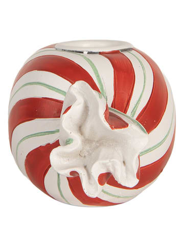 Clayre & Eef Kaarshouder wit/rood - (B)14 x (H)6 cm