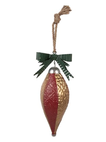 Clayre & Eef Christbaumkugel in Rot/ Gold - (B)15 x (H)36 cm