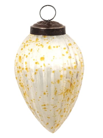 Clayre & Eef Kerstbal crème/goudkleurig - (H)8 x Ø 5 cm