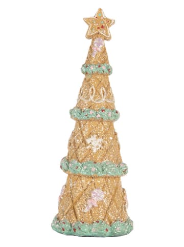 Clayre & Eef Deco-object "Kerstboom" goudkleurig/mintgroen - (H)25 cm