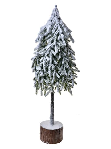 Clayre & Eef Sztuczna choinka w kolorze zielono-brązowo-białym - 20 x 53 x 15 cm