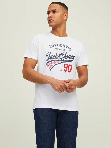 Jack & Jones 3er-Set: Shirts in Weiß/ Schwarz/ Dunkelblau