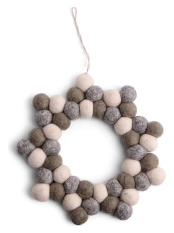 Gry & Sif Dekohänger ''Ball Star'' in Grau/ Weiß - Ø 17 cm