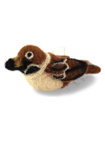 Gry & Sif Figurka dekoracyjna "Sparrow" w kolorze brązowym - dł. 8 cm