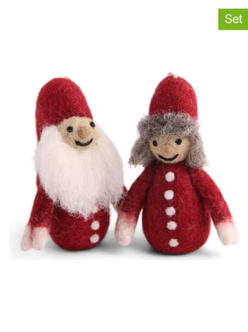 Gry & Sif Figurki dekoracyjne (2 szt.) w kolorze czerwonym - 10 x 8,5 x 6 cm