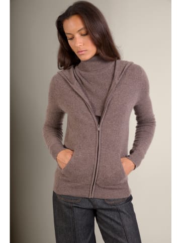 Perfect Cashmere Kaszmirowy kardigan "Emma" w kolorze szarobrązowym