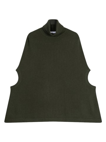 Perfect Cashmere Kaszmirowe ponczo "Melina" w kolorze khaki