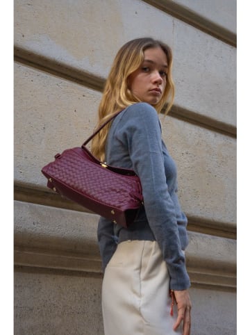 Victor & Hugo Paris Leder-Schultertasche "Yzel" in Bordeaux - (B)30 x (H)15 x (T)10 cm