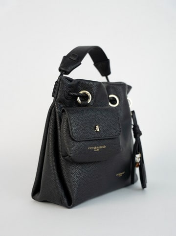 Victor & Hugo Paris Leder-Henkeltasche "Yera" in Schwarz - (B)26 x (H)21 x (T)13 cm