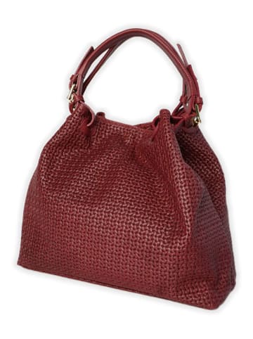 Victor & Hugo Paris Leder-Schultertasche "Reina" in Bordeaux - (B)33 x (H)31 x (T)16 cm