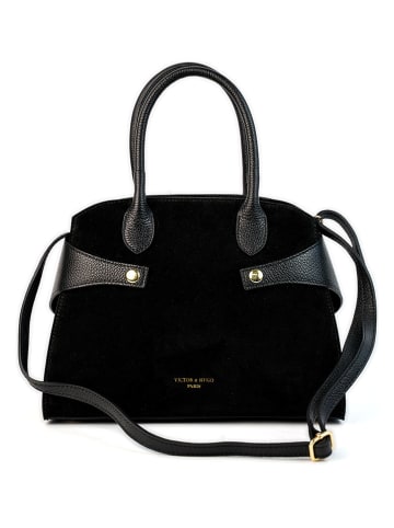 Victor & Hugo Paris Leder-Henkeltasche "Luz" in Schwarz - (B)31 x (H)24 x (T)16 cm