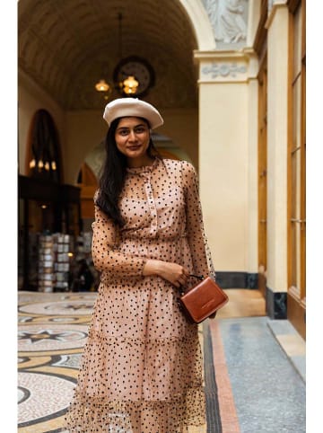 maison héritage PARIS Skórzana torebka "Mini Luna" w kolorze jasnobrązowym - 17 x 12 x 10 cm