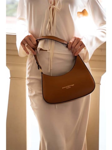 maison héritage PARIS Leder-Schultertasche "Aline" in Hellbraun - (B)27 x (H)21 x (T)6 cm