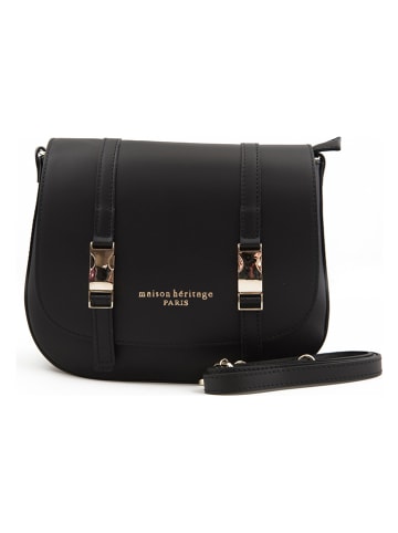 maison héritage PARIS Leder-Umhängetasche "Tex" in Schwarz - (B)25 x (H)19 x (T)9 cm